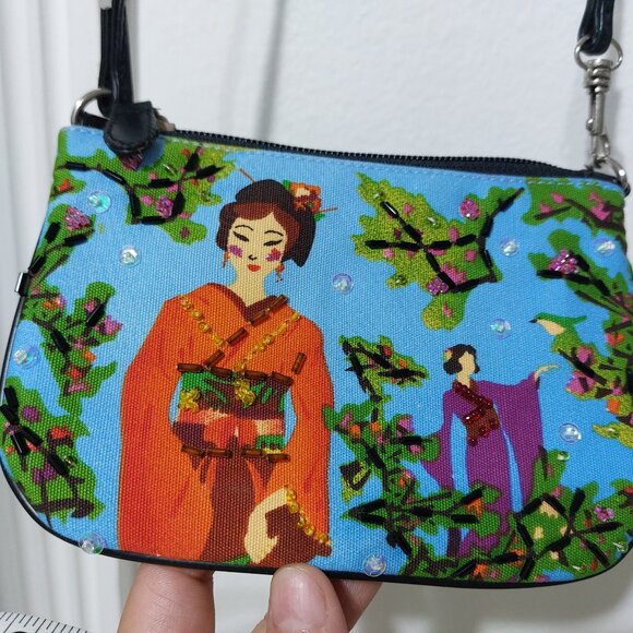 Kimono Girl Mini Wristlet Clutch Bag Mini Wallet Mini Bag Coin Purse - Picture 4 of 9